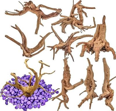 Vmiapxo 8-Pack Natural Driftwood, Sinkable Spider Wood (4''-6'') | Assorted Shapes Drift Wood, Aquarium Decor, Reptile Terrarium & Fish Tank Wood Branches Decoration