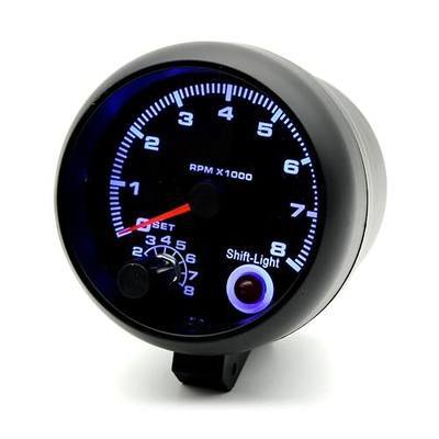 Geevorks 3.75'' 12V Automotive Replacement Tachometers 0-8000RPM Blue Light, RPM Tachometer for 1-8 Cylinder Gasoline Vehicles, 1-2 Cylinder New Motorcycles