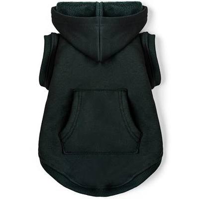 Koneseve Dog Hoodie Fleece Puppy Clothes Warm Sweater with Hat for Small Dogs Cat Hooded Shirt Kitten Pet Basic Sweatshirt with Pocket Doggie Soft Winter Coat Apparel (Green; M)