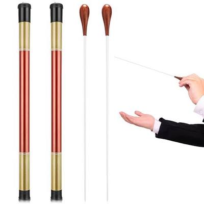 2 Pcs 15 Inch Music Conducting Baton with Case Conductor Baton Orchestra Rosewood Handle Music Conductor Batons Lightweight Choir Director Batons for Choral Concert(Purple)
