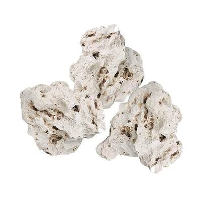 Hamiledyi Aquarium Holey Rock Stone White Coral Ornament Sea Base Rocks for Aquarium Aquascaping Natural Limestone Decor for Fish Tank Aquatic Shrimp Pet Reptile Habitat (Random Size and Quantity)