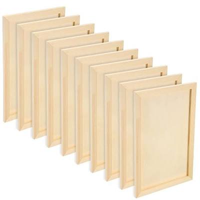 Wood Canvas Boards Unfinished Wooden Panel Boards Paint Pouring Panels for Painting Drawing Home Decor(10 Pieces,12 x 8 x 0.4 Inches)