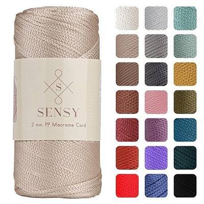 Sensy Premium 2mm 251 Yards Polyester Rope 100% Polypropylene Cord Macrame Cord 2mm Crochet Bag Cord Macrame Rope Crochet Thread Gift for Knitter (Latte)
