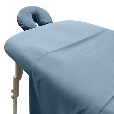 London Linens Soft Microfiber Massage Table Sheets Set 3 Piece Set - Includes Massage Table Cover, Massage Fitted Sheet, and Massage Face Rest Cover (Light Blue)