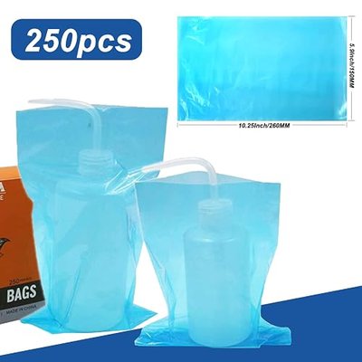 Wash Bottle Bags 250pcs Tattoo Wash Bottle Covers Blue | Squeeze Bottles Sleeves Bag Cleaning Tattoo Bottles Bags for Tattoos Supplies Tattoos Kit