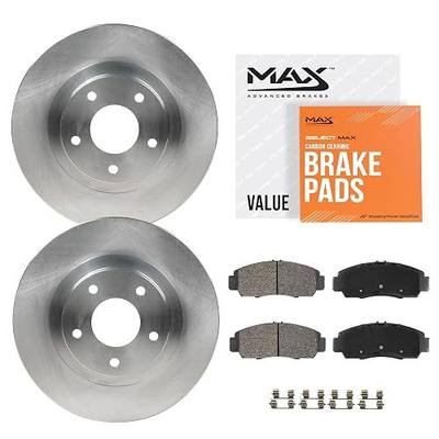 Max Advanced Brakes Front Brake Kit Compatible With 2019 2020-2023 Subaru Forester Legacy Outback w/12.44" Front Rotor Replacement Premium OE Disc Brake Rotors and Ceramic Brake Pads
