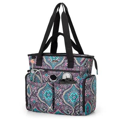 LoDrid Nurse Bag Work Tote with 15.6 Inch Laptop Storage Layer, Totem | Bottom Padded Pad, Medical Home Visiting Nurse Tote,Bag Only