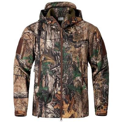 NAVEKULL Men's Silent Hunting Clothes Soft Shell Camo Hiking Jacket