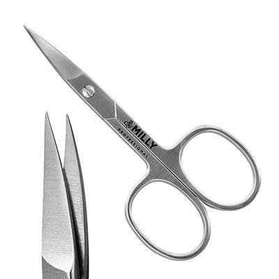 High Carbon Stainless Steel Professional Nail Scissors for Manicure | Razor Sharp Curved Blade Beauty Scissors for Women (Silver)