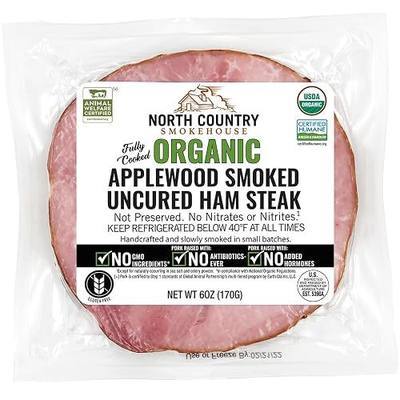 North Country Smokehouse Organic Applewood Smoked Pork Ham Steak, 6 OZ