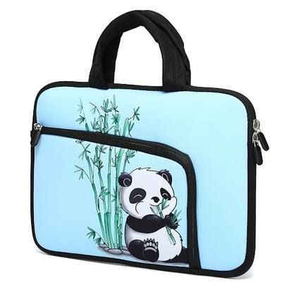 11.6 12 12.1 12.5 inch Laptop Carrying Bag Chromebook Case Notebook Ultrabook Bag Tablet Cover Neoprene Sleeve for Apple MacBook Air Samsung Google Acer HP DELL Asus, Two Pockets(Cute Panda)