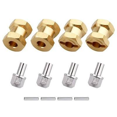 Brass 12mm Wheel Spacer Wheel Hubs Extension Drive Adapter for Axial SCX10 & SCX10 II 1/10 RC Crawler (15mm)
