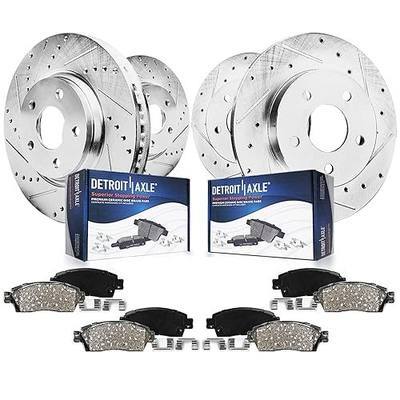 Detroit Axle - Brake Kit for 12-17 Toyota Camry 13-18 Avalon Lexus ES350 | ES300h Drilled & Slotted Disc Brake Rotors 2014 2015 2016 2017 Ceramic Brake Pads Front & Rear Replacement