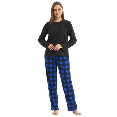 LANBAOSI Buffalo Plaid Pajamas Fleece Pajama Sets 2 Piece Long Sleeve Sleepwear Christmas Pajamas Women Ultra-Soft Pijamas