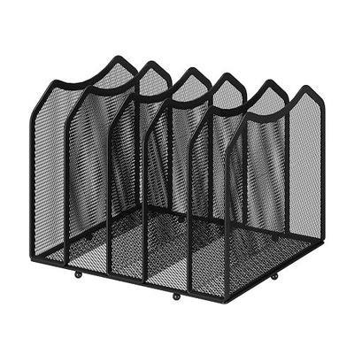 Simple Trending 5-Section Vertical File Organizer, Black | Metal Mesh Desktop Organizer, Multifunctional Use, Save Space, File Sorter for Office Home Classroom, 8.26"D x 9.25"Wx 7.28"H