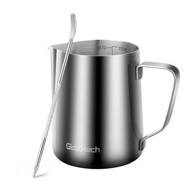Stainless Steel Milk Frothing Pitcher 12 Oz, 350ml Latte Art Cup Espresso Machine Accessories, Steaming Jug for Cappuccino Coffee Milk Hot Chocolate Cups | Espresso Machine Accessories, Steaming Jug for Cappuccino Coffee Milk Hot Chocolate Cups