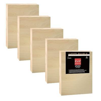 Cupohus Unfinished Wood Boards Canvas for Painting, 5 Packs 3/4'' Deep Cupohus 8'' x 10'' Wooden Cradled Panels for Pouring Art, Crafts, Paints and More