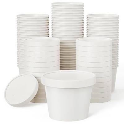 JOLLY PARTY 50pack 12oz Paper Soup Containers with Lids Disposable Food Cup