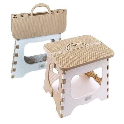 Folding Step Stool Anti Slip Compact Plastic Foldable Step Stool Holds Up to 300 lbs,12 inches, 30cm,(Coffee) 1PCS