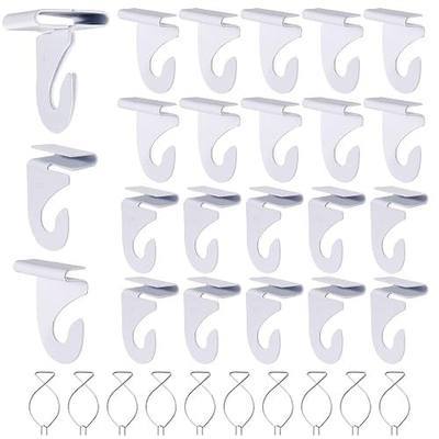 20 Drop Ceiling Hooks for Classrooms & Offices, White Heavy Duty Ceiling Hooks for Hanging Plants & Decorations, Metal T-Bar Hooks for Suspended Drop Ceiling Tiles…