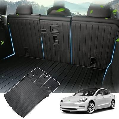 KUST Custom Fit Trunk Mat for 2020-2024 2025 Tesla Model Y Accessories 5 Seater (Not for 7 Seat or Juniper) Cargo Mat Liner Back Seat Protector All Weather Protection Black