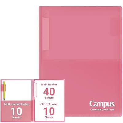 Kokuyo Portfolio Folder with Pockets Folder for Paper Organization,Heavy Duty Pocket Folder Fits US Letter & A4,Flip & Write Surface,Dual-Purpose Clip & Pocket Design(FU-CEH755P)