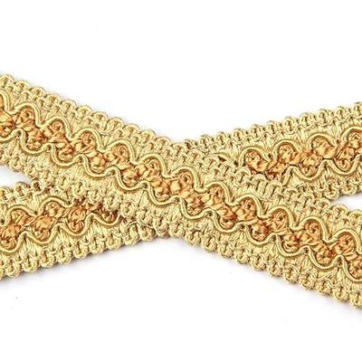 BEL AVENIR Braid Trim 0.78 inch 6.8 Yards Gold Gimp Fabric Trim | Upholstery Trim, Sewing Polyester Handcraft, DIY Crafts, Woven Boho Costume Home Decoration