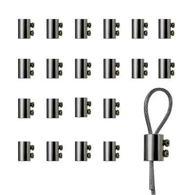 20Pcs Upgraded wire Rope cable clamps single/hole cable clamps(3.6MM line hole)