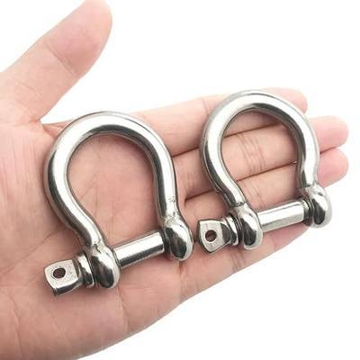2 Pcs 3/8 Inch Screw Pin Anchor Shackle, 304 Stainless Steel Shackles,10 mm