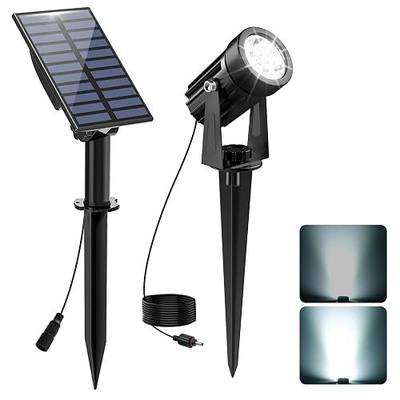Solar Spot Lights Outdoor, Solar Landscape Spotlights IP65 Waterproof 9.8ft Cable,Auto On/Off Outdoor Wall Lights for Garden Yard Driveway Porch Walkway Pool (6000K White)