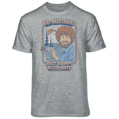 Teelocity Bob Ross No Mistakes Retro Graphic T-Shirt
