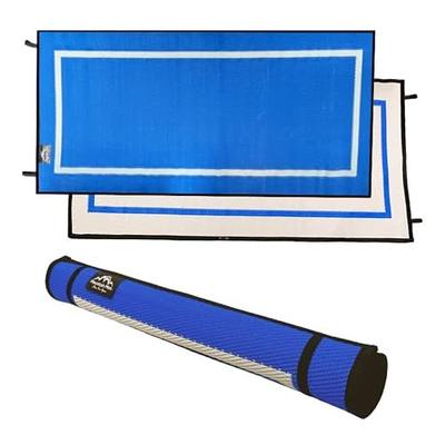 Mountain Mat 3x6 Solid Blue Outdoor RV Mat – Extra Thick 5mm Recycled Poly Rug – Heavy-Duty, Waterproof, Reversible – Compact Premium Mat for Camping, Beach, Patio (Blue, 3' x 6')