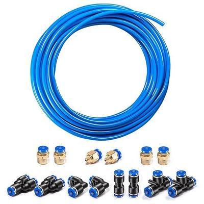 Pneumatic Tubing Blue PU Air hose Pipe Tube Kit 5/32 inch or 4mm OD 2.5mm ID 39.4ft/12 Meter for Air Line or Fluid Transfer