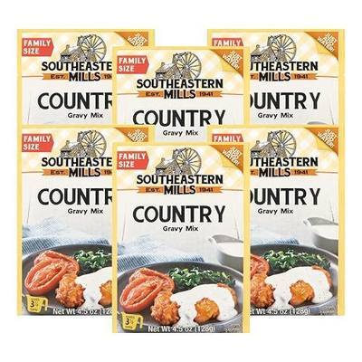 Southeastern Mills Gravy Mix, Country Gravy Mix, Makes 3 ½ Cups Per Packet, Just Add Water, Family Size, 4.5 Ounce Packet (Pack of 6)
