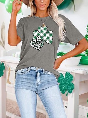 St Patricks Day Shirt Women Irish Shamrock Tees Let's Get Lucked Up Letter Print Clover Graphic Short Sleeve Tops