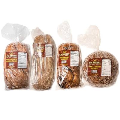 C'O Bakery Artisan Bread – Sourdough, Ciabatta, Multigrain Boule, Raisin & Walnut, Handmade All-Natural High-Fiber Sliced Loaf Variety Pack (4 Loaves)