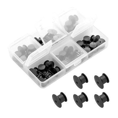 40 Pieces Metal Pin Backs Locking Pin Keepers Locking Clasp with Storage Case