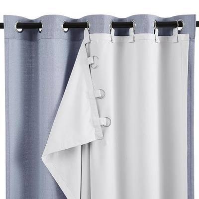 Melodieux Grayish White Room Darkening Curtain Liners for 96 Inch Long Curtains, 80% Light Blocking Thermal Insulated Liners, Tab Top with Rings, 50" W x 92" L, 2 Panels