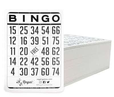 Regal Bingo Classic Bingo Sheets Only 6" x 4" - Reusable White Bingo Sheets for Family Game Night, Parties, Events & Bingo Halls - 200 Playing Sheets