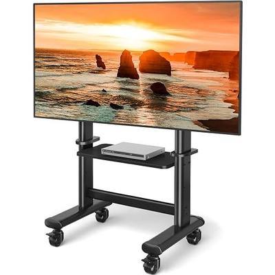 Mobile TV Cart Rolling TV Stand with Wheels for 55-120" TVs up to 250 lbs | Max VESA800x600 mm Heavy Duty Portable Floor TV Stand Large Base Trolley Height Adjustable