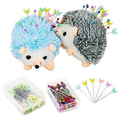 2 Hedgehog Sewing Pincushion with 200 Pieces Sewing Pins Set for Sewing DIY Projects