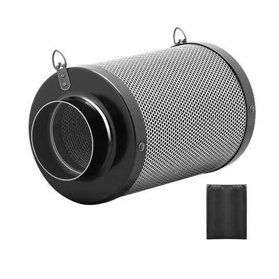 iPower 4 Inch Air Carbon Filter Odor Control with Australia Virgin Premium Charcoal and Reversible Flange for Inline Duct Fan/Grow Tent/Hydroponics, 4"X12", Prefilter Included, Black