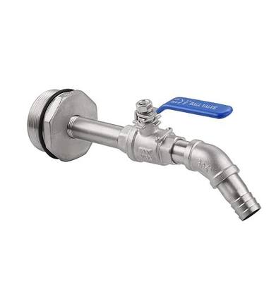 Wantmatch 2" Drum Faucet Stainless Steel Barrel Faucet with EPDM Gasket and Tape for 55 Gallon Drum,3/4" Outlet