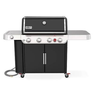 Weber Genesis E-435 Natural Gas Grill for Outdoor Cooking, 4 Burners and 1 Side Burner, Black – Porcelain-Enameled, Cast-Iron Grates, PureBlu, Sear Zone