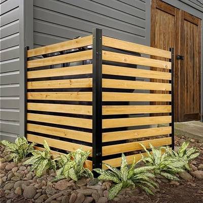 42in H x 38in W (2 Panels) No Dig Enclo Charleston Cedar Wood Privacy Screen, Ideal Outdoor Privacy Wall, Pool Equipment Enclosure, Trash Can Enclosures, Air Conditioner Fence, EC18009 | 3.5ftH x 3ftW, 2 Panels, AC Unit Slatted Fence, EC18009