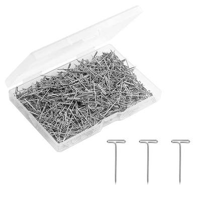 KINBOM 500 Pcs Wig Pins, 1 Inch Jewelry T Pin, Metal Sewing Pins for Wig, Sewing Jewelry Hanging Picture (Silver)