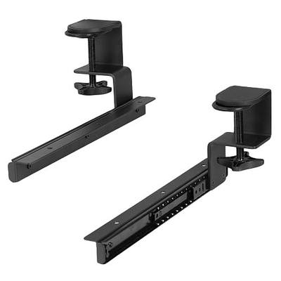 VIVO Clamp and 12 inch Rail Set for DIY Custom Wooden Keyboard Trays (Rail Set Only - Tray Not Included), Pull Out Slider Track with C-clamp Mount System, Black, MOUNT-RAIL02