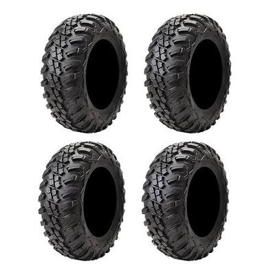 Tusk Terrabite Set of 4 UTV/ATV Tires – 29x9-14 Front & 29x11-14 Rear – 8-Ply Rated Radial Construction, ¾″ Deep Tread, Medium-Hard Terrain, High Load Capacity, Heavy Duty Sidewall Tread Armor