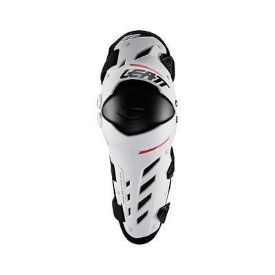 Leatt Brace Adult Dual Axis Off-Road Motorcycle Pivoting Knee and Shin Hard Shell Impact Foam Guard, White, L/XL