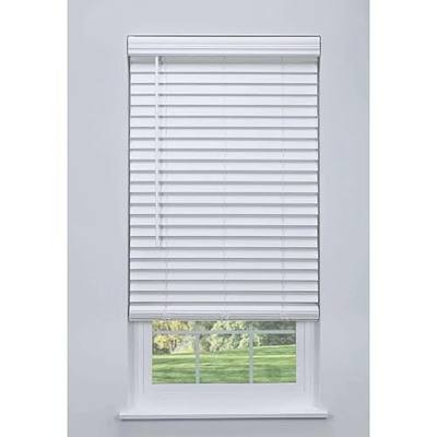 Linen Avenue Cordless 2" Faux Wood Blind White 20 W x 48 H, Flush Inside Mount (No Valance Side Pieces/Returns Included, Arrives ½ Inch Narrower)